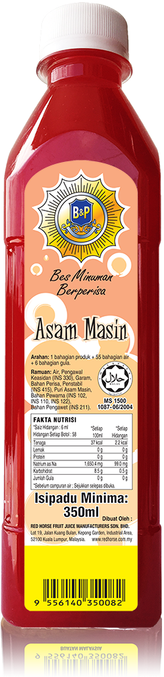 B&P Bes Minuman Berperisa Asam Masin 350ml